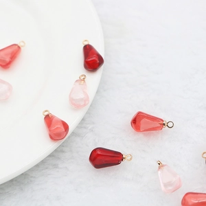 Pomegranate Seed Charms Resin Translucent Pendants With Metal Ring For DIY Jewelry Making Findings Handmade Earrings