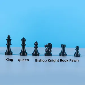 Detail view of 6 black chess pieces including King and Queen resin silicone molds