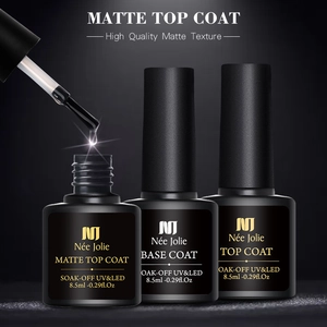 UV-LED-Nagelgel-Set mit Unterlack, glänzendem und mattem Überlack in 8,5-ml-Flaschen