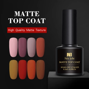 Matter Top Coat Nagellack zeigt ein samtiges Finish auf verschiedenen farbigen Nägeln