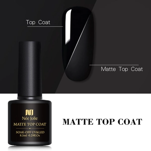 Vergleich von Glanz- und Matt-Topcoat-Effekten auf einem Nagel mit 8,5ml-Flasche