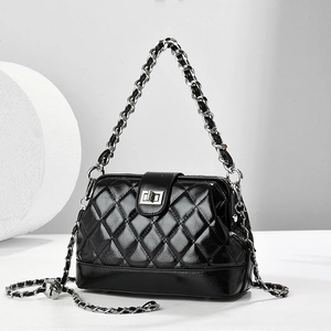 Sac À Épaule À Chaîne Losange Matelassé En Cuir PU Sac À Main Élégant Pour Femmes Avec Fermoir Métallique