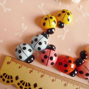 Cute resin beetle DIY charms in mixed colors for hair clips and phone case crafts