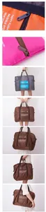 Détail du sac de voyage pliable 32L avec sangle pour bagage et logo haute précision