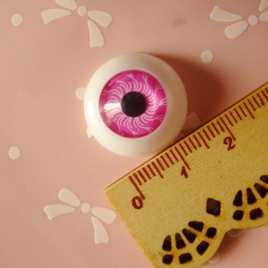 Pink 20mm round resin doll eyes for DIY phone case crafts and doll making