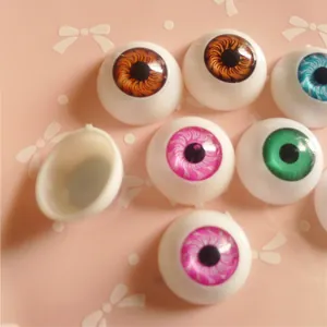 Harajuku style 20mm round doll eyes in brown pink green and blue for DIY phone cases