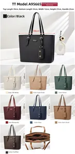 Dettagli delle borse tote in otto colori con dimensioni esatte in layout a griglia