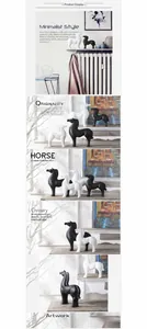 Minimalist Nordic horse sculptures in matte finish for modern home shelf decor