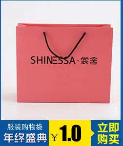 Detail of pink matte cardstock shopping bag with black rope handles and printed logo