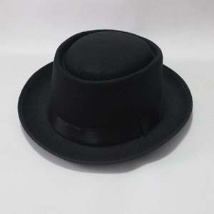 Classico Cappello Fedora Unisex in Misto Poliestere Cotone Tesa Larga Cappello Jazz Con Nastro di Raso Retro Pork Pie per Uomo Donna
