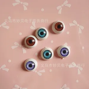 DIY 12mm BJD doll eyes set with blue and brown pupils for handcrafted resin models
