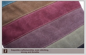 Macro shot of durable multi-color canvas stitching and high-quality double seam details