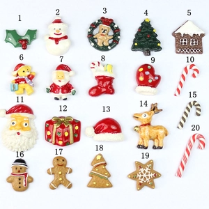Miniature Christmas Charms Resin Flatback DIY Crafting Decoration Santa Snowman Gingerbread Man For Phone Case Jewelry Accessories