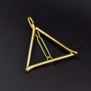 Minimalist Geometric Triangle Hair Clip Hollow Alloy Metal Hairpin Side Clip For Women