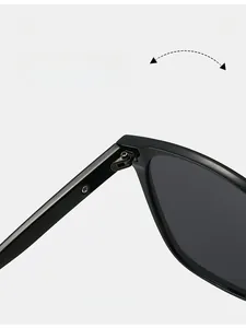 Detail of durable texture hinge on vintage square sunglasses for smooth folding