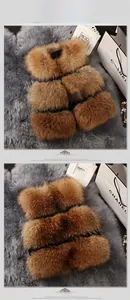 Detailed view showing the front and back of a thick, glossy yellow Raccoon fur vest
