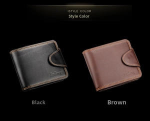 Detailed close-up of Baellerry men wallets showing stitching and brand logo texture
