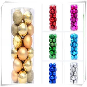 Detail of 3cm Christmas ball set showing glossy, matte, and glitter finishes in various colors