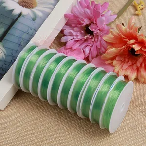 Set of 10 rolls bright green elastic jewelry threads for DIY beaded bracelets and crafts