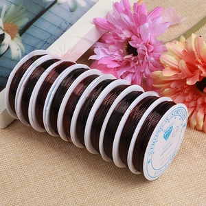 Stack of 0.8mm dark brown stretchy crystal cord for DIY jewelry and bead crafting