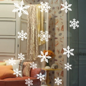White snowflake window stickers in various shapes for Christmas glass door decoration