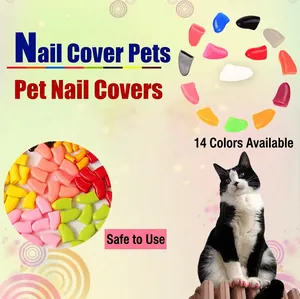 Krallenschutz für Katzen in 14 Farben aus weichem Silikon inklusive Spezialkleber Set