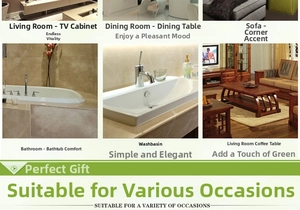 Artificial vines wall hanging decor shown in living room, dining area, and bathroom scenes