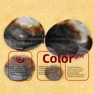 Polished natural black mother of pearl shell charms with iridescent texture for jewelry DIY