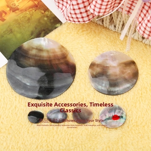 Macro detail of iridescent natural shell charms in various sizes for DIY jewelry making