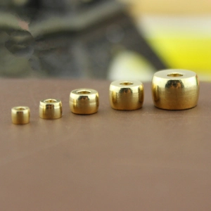 Pure Brass Barrel Beads Cylinder Spacer Loose Beads For DIY Jewelry Making Polished Copper Ethnic Prayer Beads