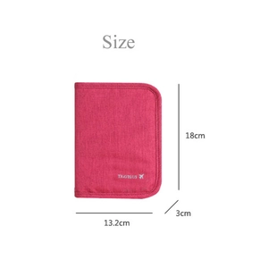 Roze waterdichte reispaspoorthouder en portemonnee met gedetailleerde maten 18 cm x 13,2 cm