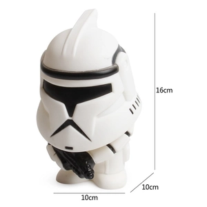 Star Wars clone trooper style mini figure, 16cm height, white plastic toy model