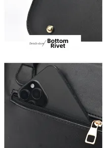 Vue détaillée du sac en cuir montrant les rivets dorés et la poche arrière zippée