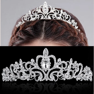 Elegant bridal tiara with sparkling crystal rhinestones for weddings and proms