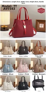 Detailed view of textured tote bag showing dimensions and available color variations