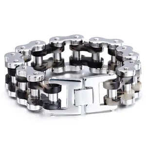 Bracelet Chaîne De Moto Vélo Pour Homme Acier Inoxydable Résine Motif Marbre Punk Rock Lourd Mécanique Industriel Bijoux