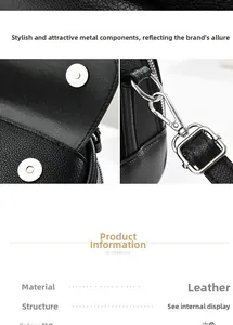 Detail of black textured fabric bag with silver magnetic snap and D-ring spring hooks