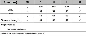 Detailed size chart with measurements for the women plaid shirt in polyester fabric