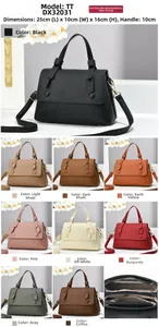 Detailed grid of stylish lychee texture crossbody bags in nine colors and dimensions
