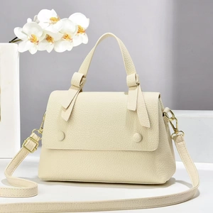 Women Handbag Crossbody Bag PU Leather Lychee Texture Flip Cover Gold Hardware Elegant Fashion Trendy Top Handle