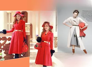 Detail of elegant waist cinch for long winter coat and lady fashion accessories