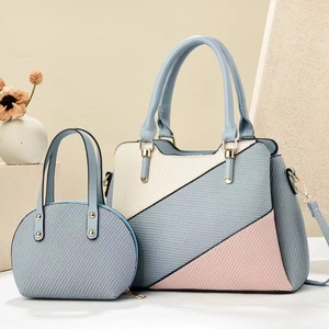 Dreifarbiges Handtaschen-Set mit Webstruktur und verstellbarem Schultergurt für Damen