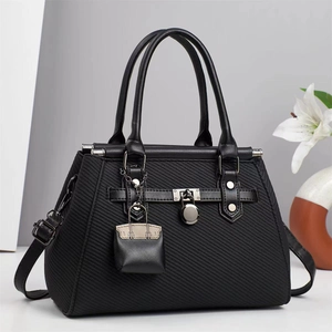 Woven PU Leather Handbag Crossbody Bag For Women With Detachable Shoulder Strap Metal Lock Elegant Daily Commute Tote