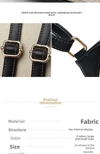 Detail view of cartoon backpack with golden hardware and adjustable fabric straps