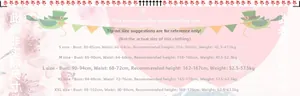 Detailed size chart for women's Halloween nun costume with bust and waist measurements
