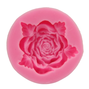 Pink silicone mold for 3D rose flower fondant cakes and DIY craft baking tools