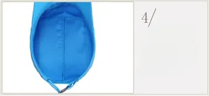 Detail of the 3D-cut inner lining and blue quick-dry fabric with adjustable buckle