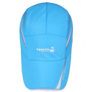 Waterproof quick-dry sports baseball cap in sky blue with Aquatic Sports logo print
