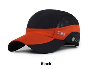 Detail view of the breathable mesh fabric and sport embroidery on the baseball cap