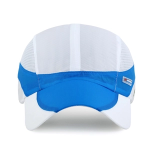 Blue and white breathable mesh baseball cap with fast-dry fabric and sport logo